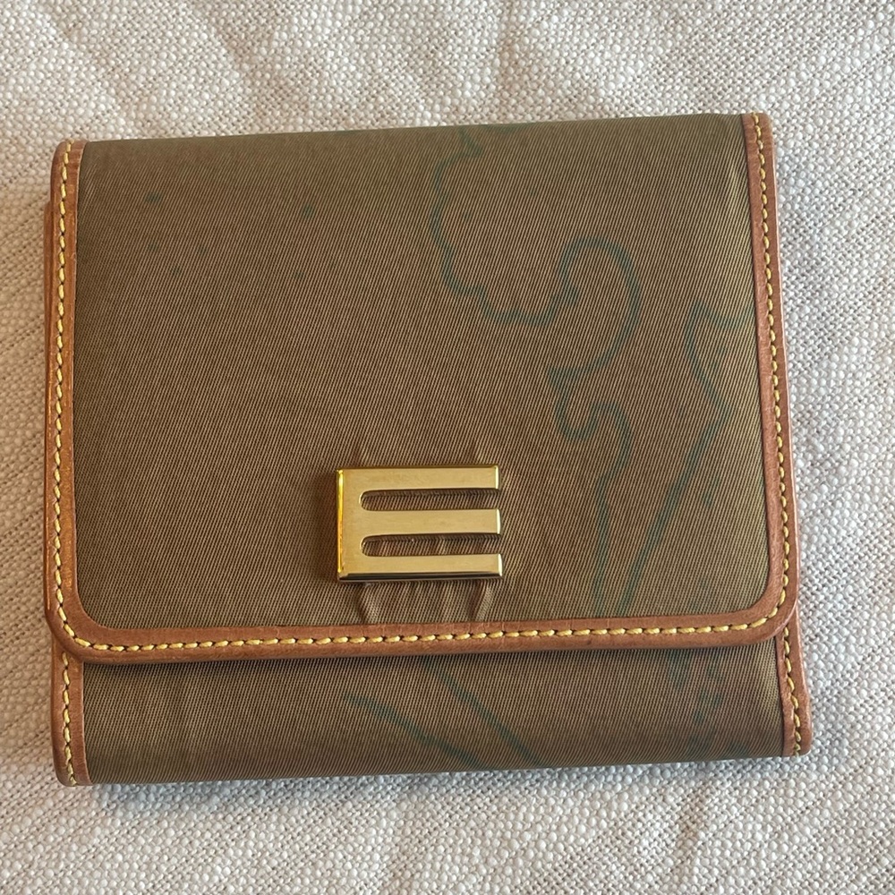 EUC VINTAGE ETRO SIGNATURE PAISLEY PRINT CANVAS TRIFOLD, LEATHER TRIM & INTERIOR - Picture 4 of 16
